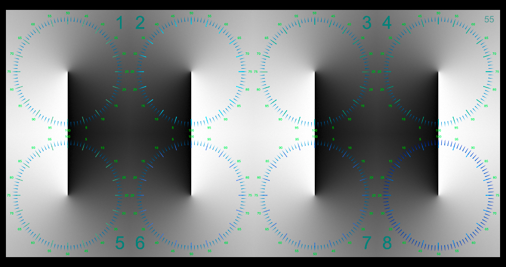 White Squares with a Radial Gradient and Scale